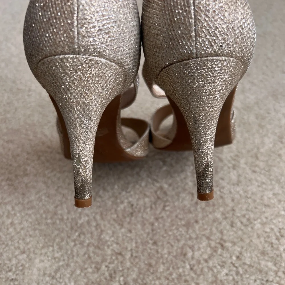 Dream‎ Pairs Gold Glitter Heels Ankle Strap Criss Cross Party Shoes US 10